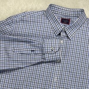 Untuckit Mens Button Up 2XL Blue Check‎ Plaid Shirt Wrinkle Free "Read"